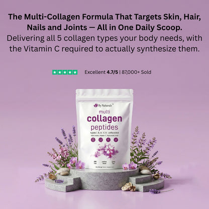 Complete Collagen Peptides Complex Powder — Types I, II, III, V & X + 3 Cofactors.