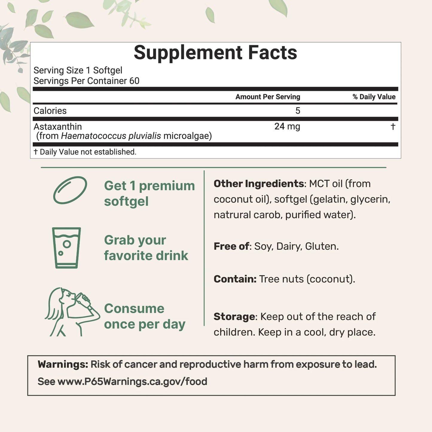 Premium Astaxanthin - 24mg Extra Strength